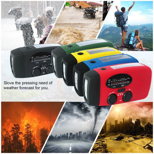 Emergency AM/FM/NOAA Weather Band Radio With Solar Flash Light & Phone Charger