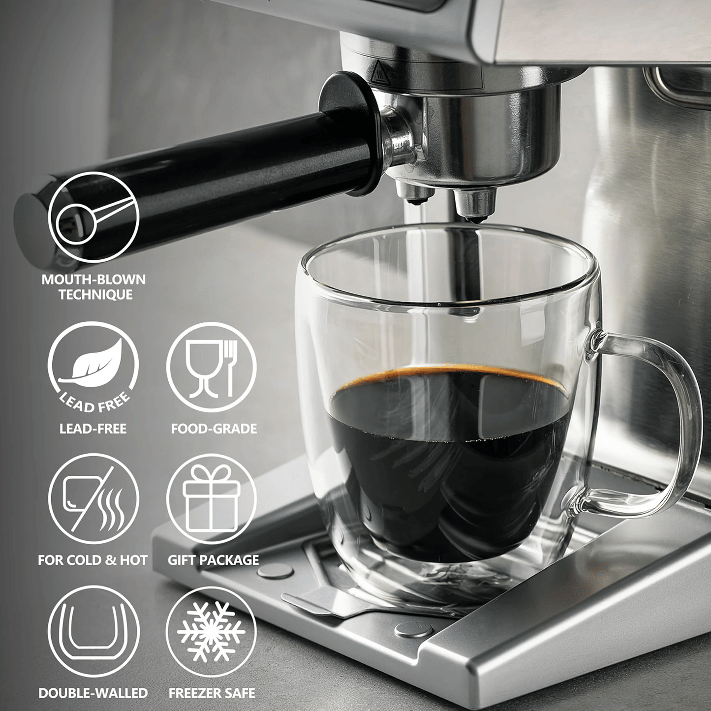 Coffee mug, glass