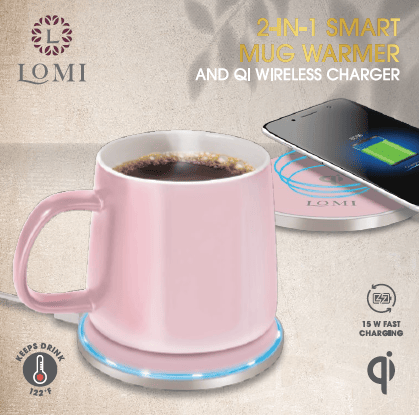 2-In-1 Smart Mug Warmer & QI Wireless Charger