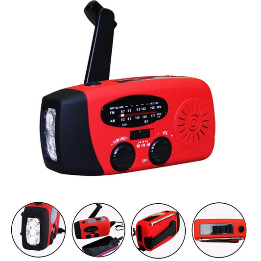 Emergency AM/FM/NOAA Weather Band Radio With Solar Flash Light & Phone Charger