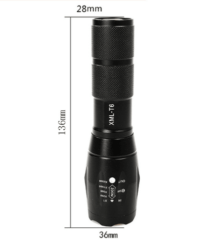 Portable Mini Flashlight LED, ZOOM