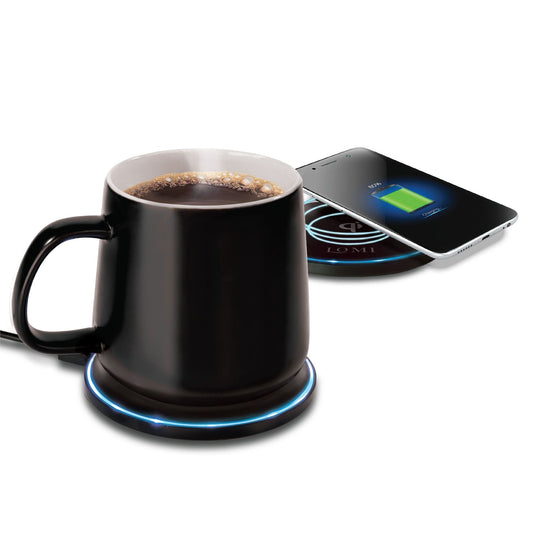 2-In-1 Smart Mug Warmer & QI Wireless Charger
