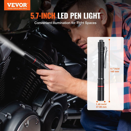5.9 Inch Rechargeable Penlight, 300 lumens, 3 Light Modes