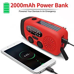 Emergency AM/FM/NOAA Weather Band Radio With Solar Flash Light & Phone Charger