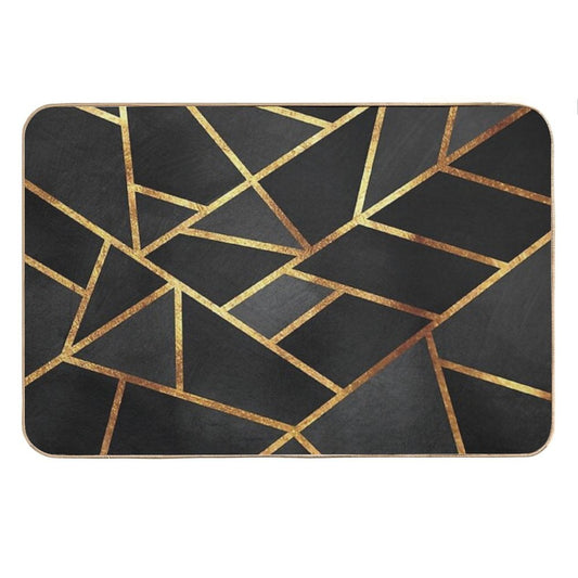 Black Gold Stone Bath Mat