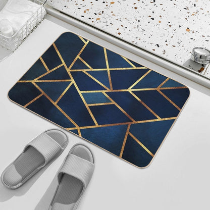 Navy Gold Stone Bath Mat