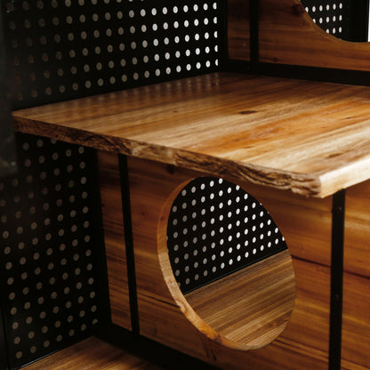 Modern Spacious Cat House Black + Brown