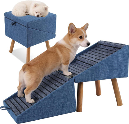 Dog Stairs for Couch 2 in 1 Foldable Pet Steps Non Slip