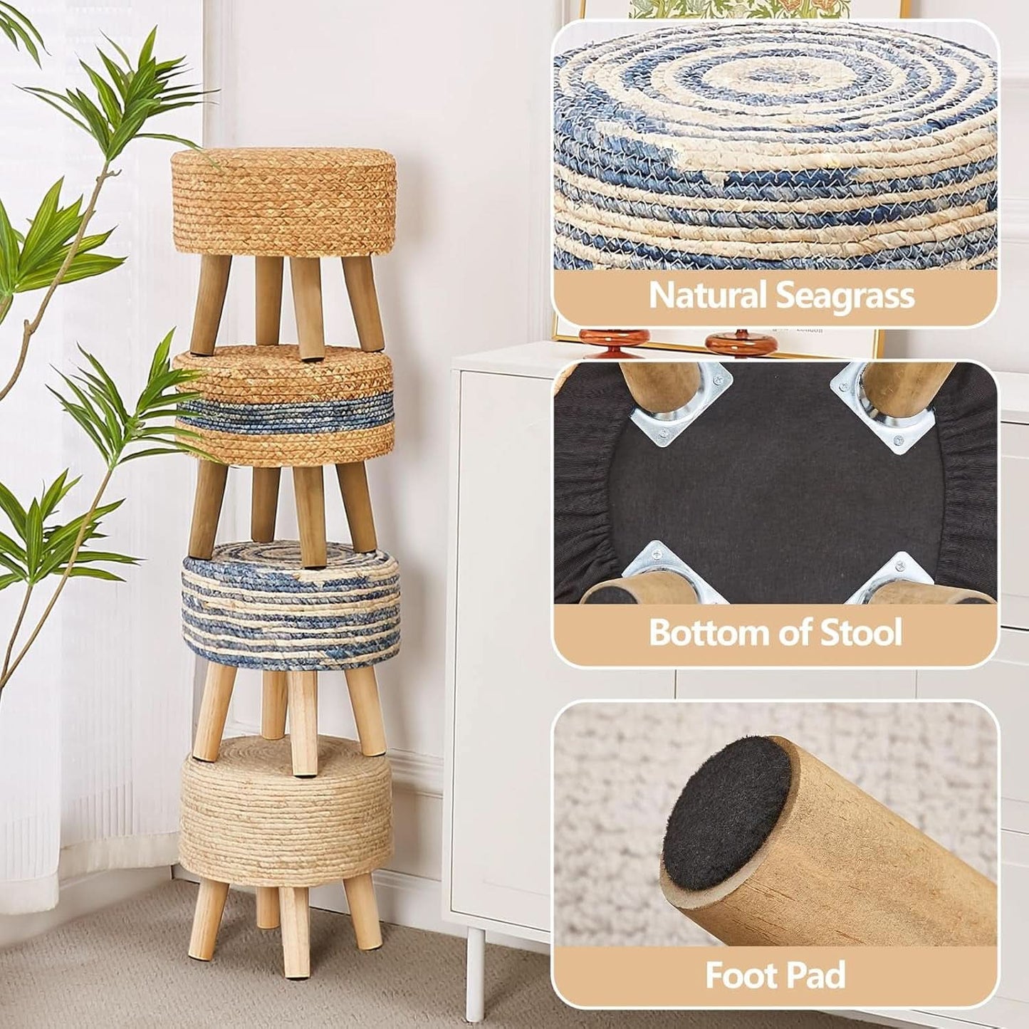 Seagrass Ottoman/Footstool