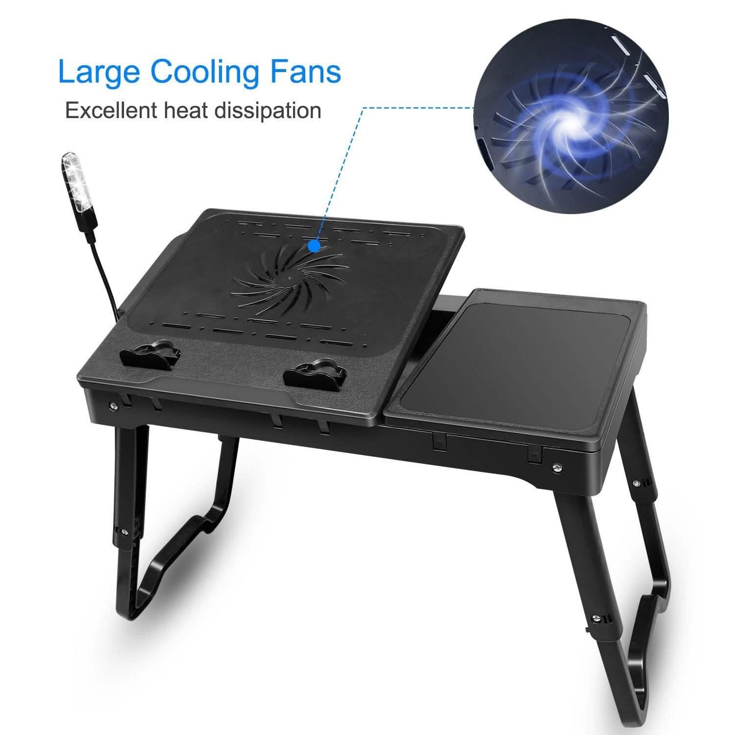 Bed Laptop Desk with Cooling & Mouse Board