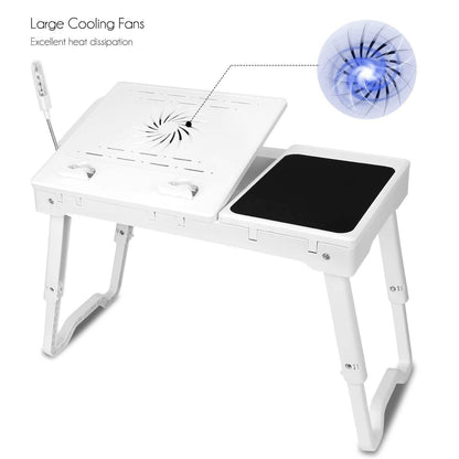 Bed Laptop Desk with Cooling & Mouse Board