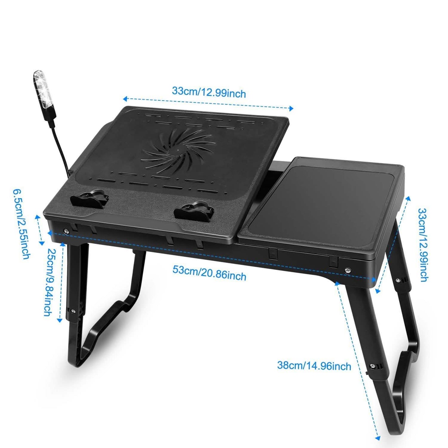 Bed Laptop Desk with Cooling & Mouse Board