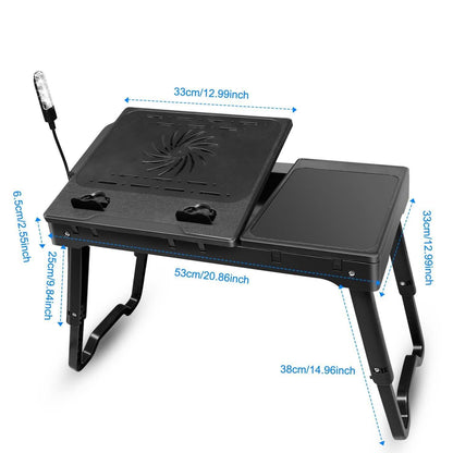 Bed Laptop Desk with Cooling & Mouse Board
