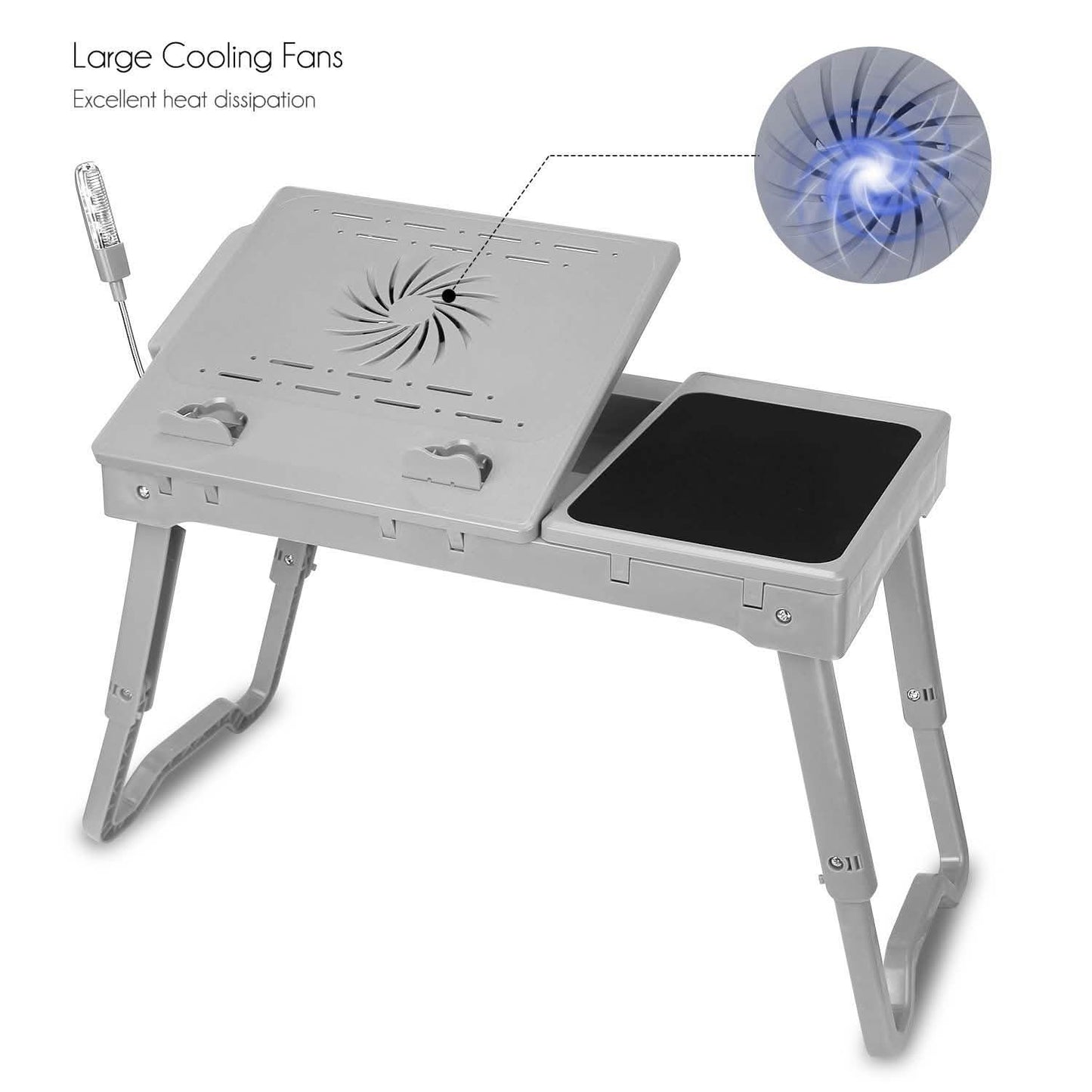 Bed Laptop Desk with Cooling & Mouse Board
