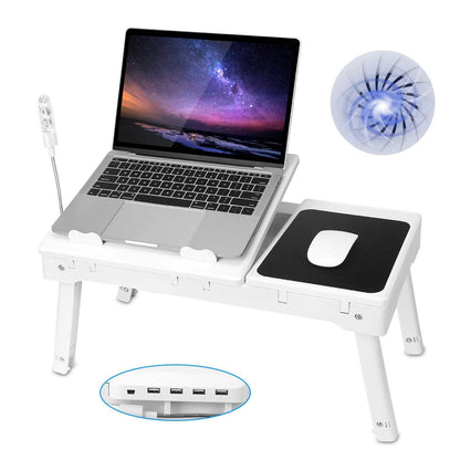 Bed Laptop Desk with Cooling & Mouse Board
