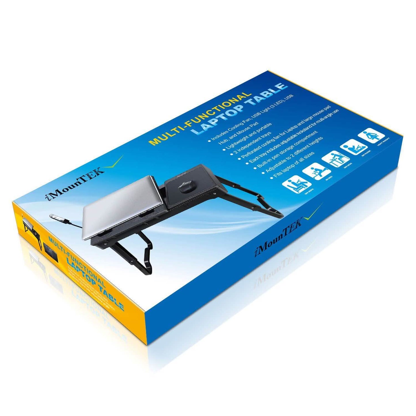 Bed Laptop Desk with Cooling & Mouse Board