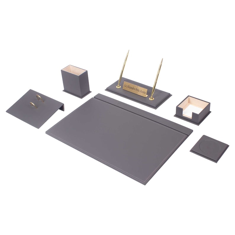 Leather Desk Set8 Accessories -