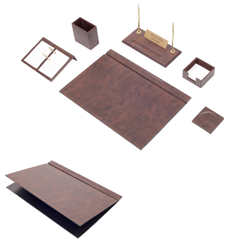Leather Desk Set8 Accessories -