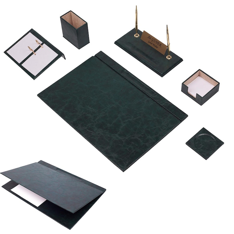 Leather Desk Set8 Accessories -