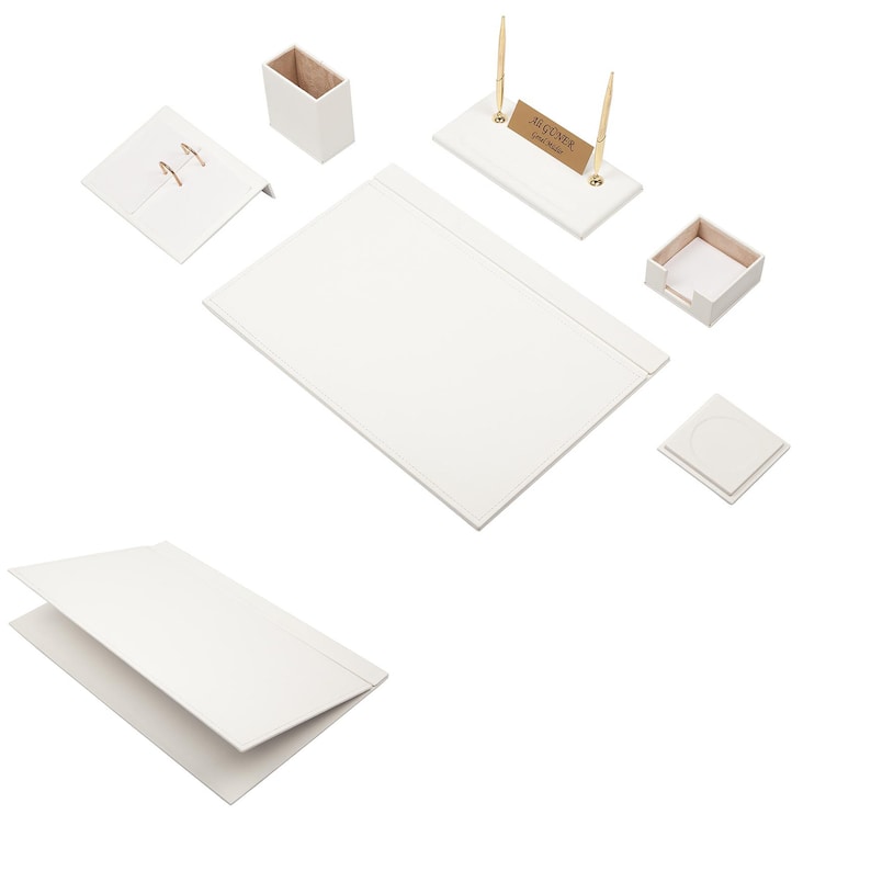 Leather Desk Set8 Accessories -
