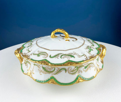 Antique Porcelain Tureen with Pink Roses