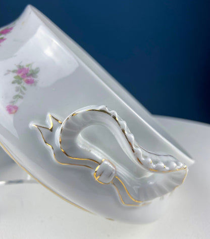 Antique Porcelain Tureen with Pink Roses