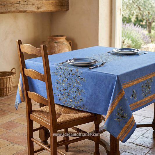 French Provencal tablecloth - Acrylic coated cotton60" square