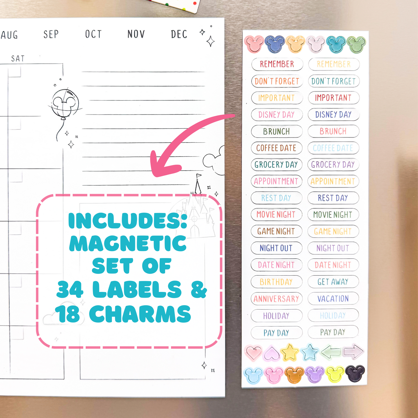 Magnetic Monthly Dry Erase Calendar Set