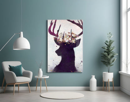 Deer Glass Wall Art