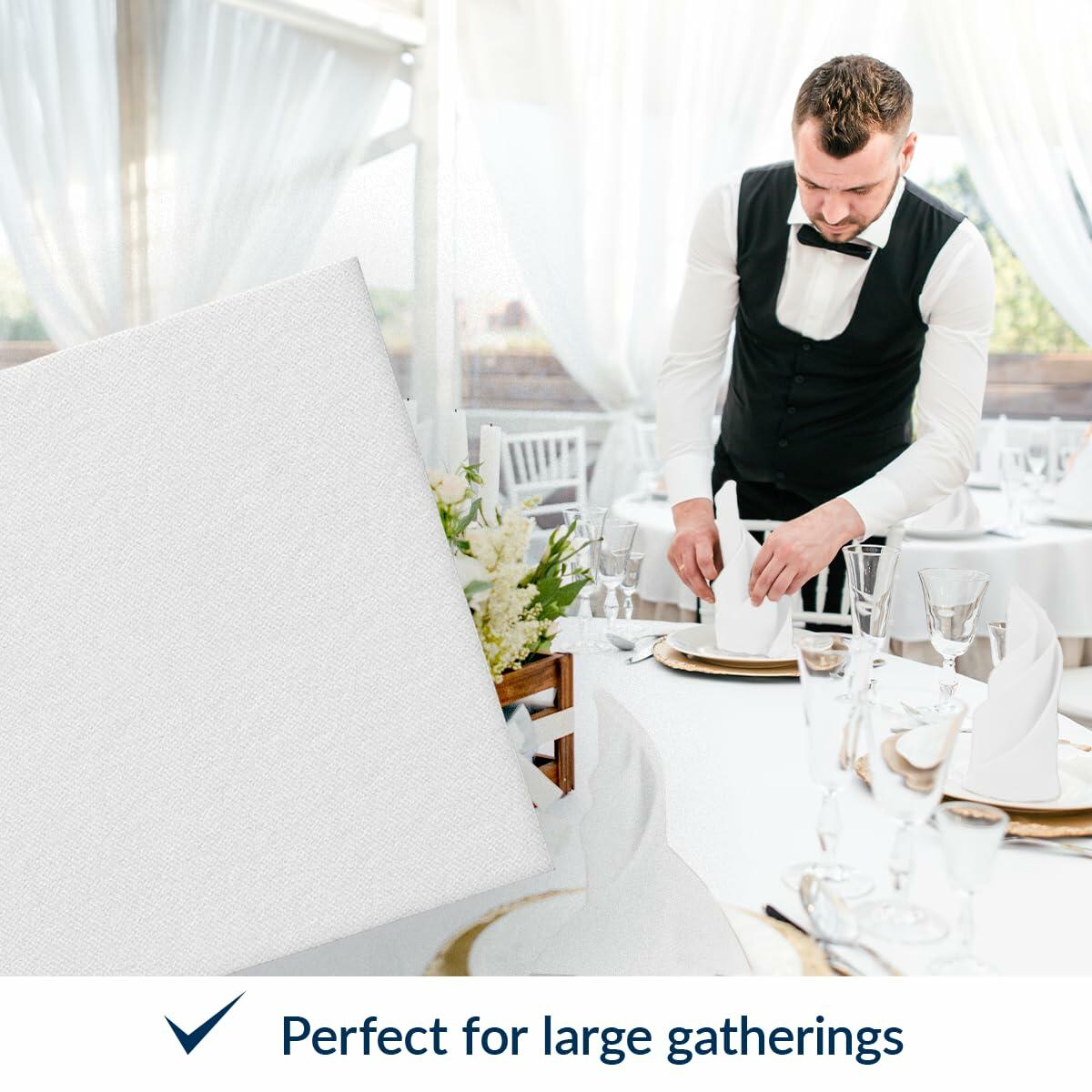 White Linen Feel Paper Napkins 50PCS, 16x16 Disposable