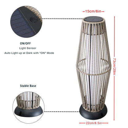 Outdoor Floor Lamp, 2 Piece, Solar Powered Lantern