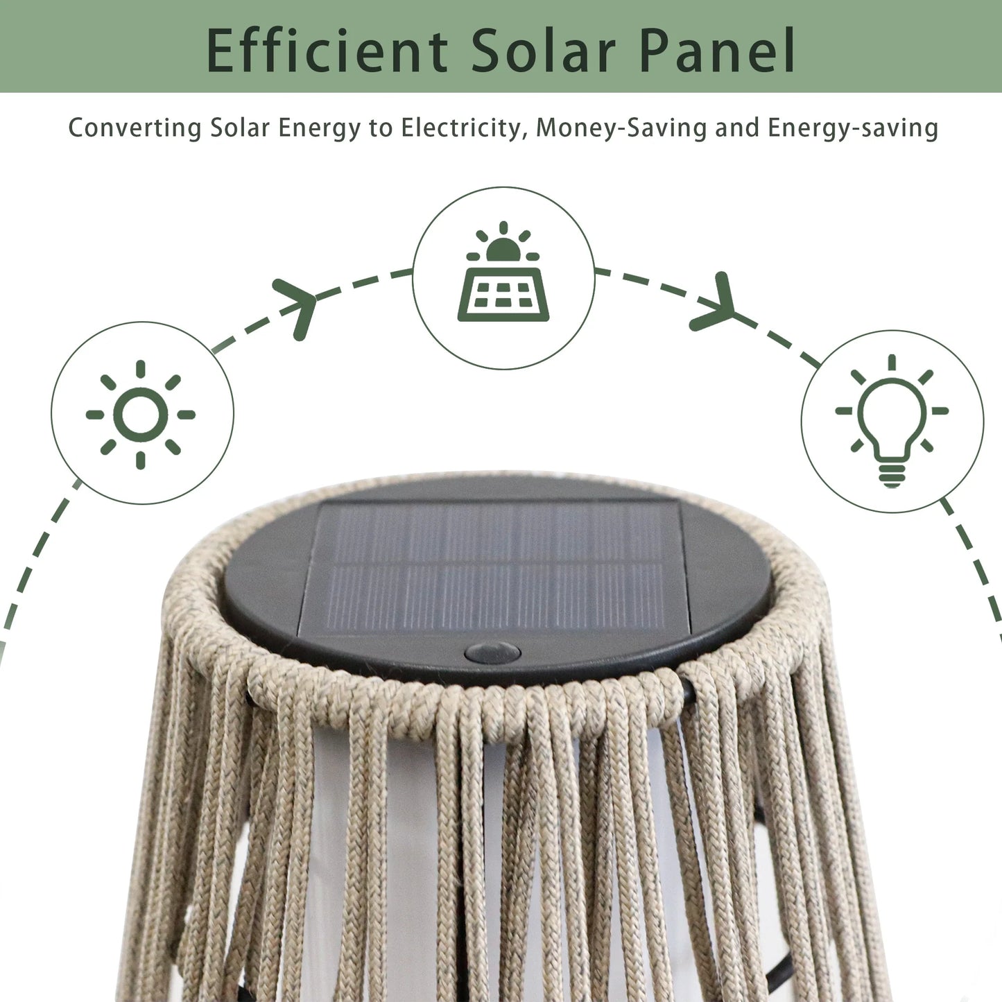 Outdoor Floor Lamp, 2 Piece, Solar Powered Lantern