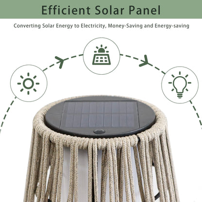 Outdoor Floor Lamp, 2 Piece, Solar Powered Lantern