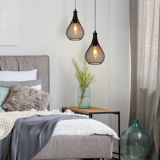 Set of 2 Hanging Lamps, Battery Operated