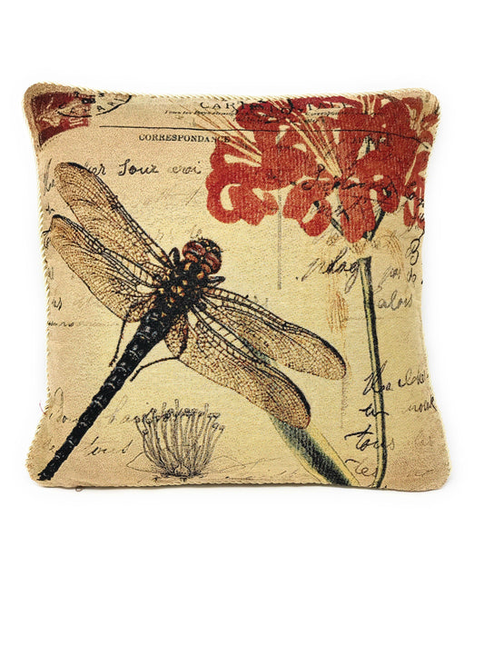 2-Pieces Dragonfly  Tapestry Throw Pillow Covers w/ Inserts - 18" x 18"