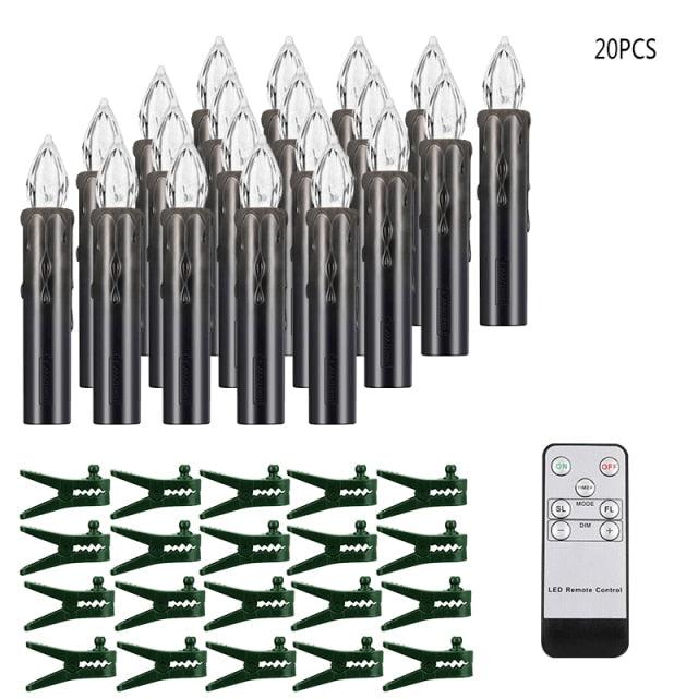 Tree Clip Flameless Candles, Remote Timer