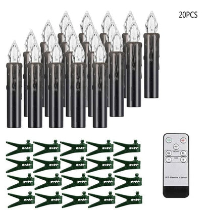 Tree Clip Flameless Candles, Remote Timer