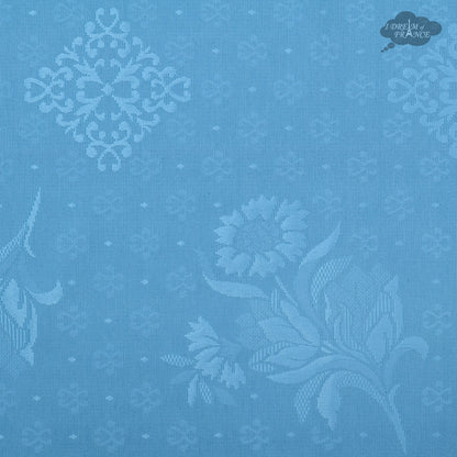 55x86" Rectangular Blue Matelassé Tablecloth