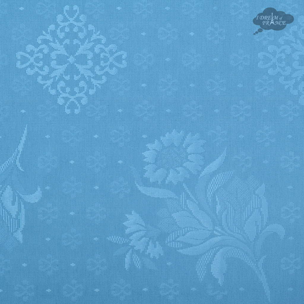 62" Square Moustiers Blue Matelassé Tablecloth