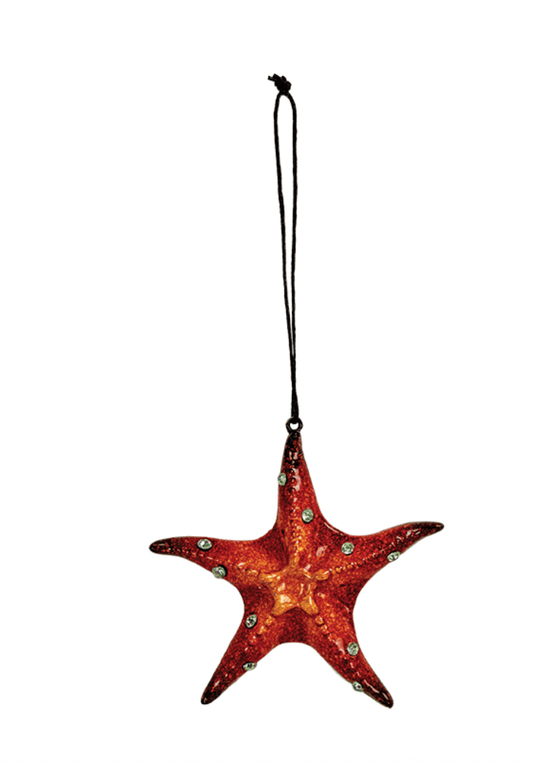 Red Starfish Ornament –Resin (3.25"L x 3.25"W)
