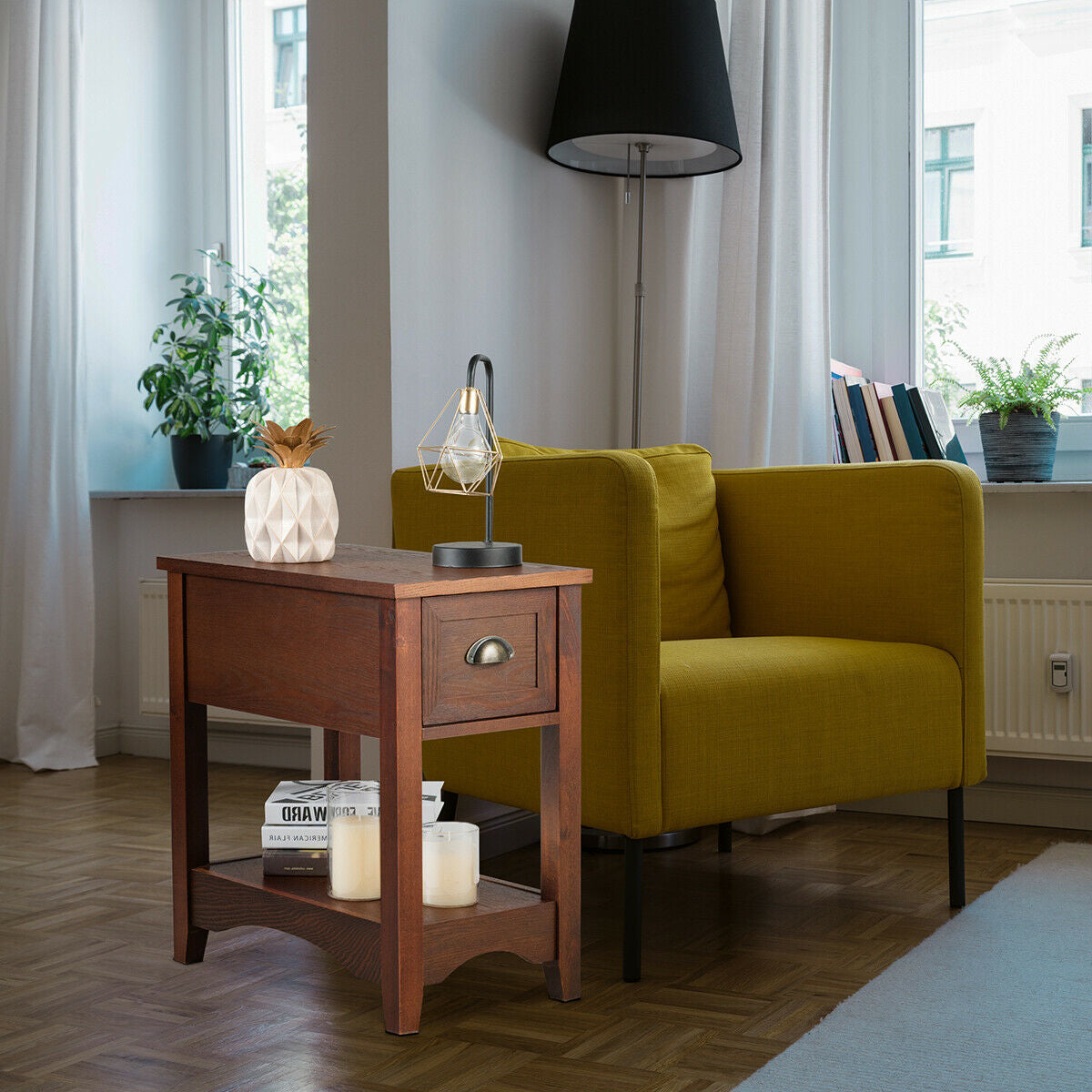 Compact End Table with Drawer