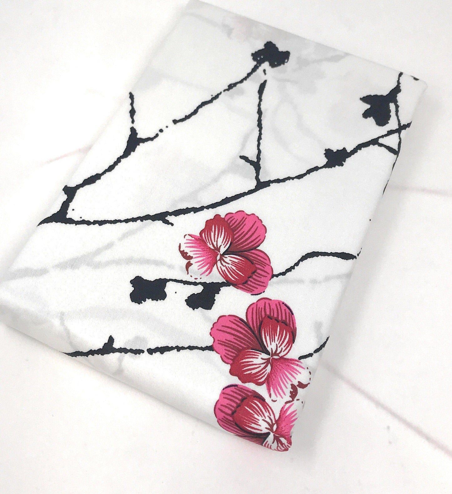 Floral Cherry Blossoms Red Purple Fitted Sheet & Pillow Cases Set