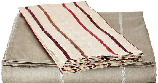 Soft Multi Striped Fitted Sheet & Pillow Cases Set