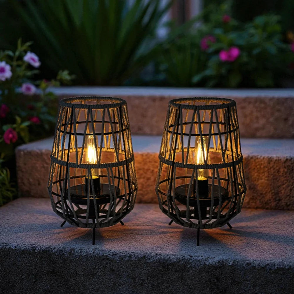 Set of 2 Solar Lantern Outdoor Hanging Solar Lights
