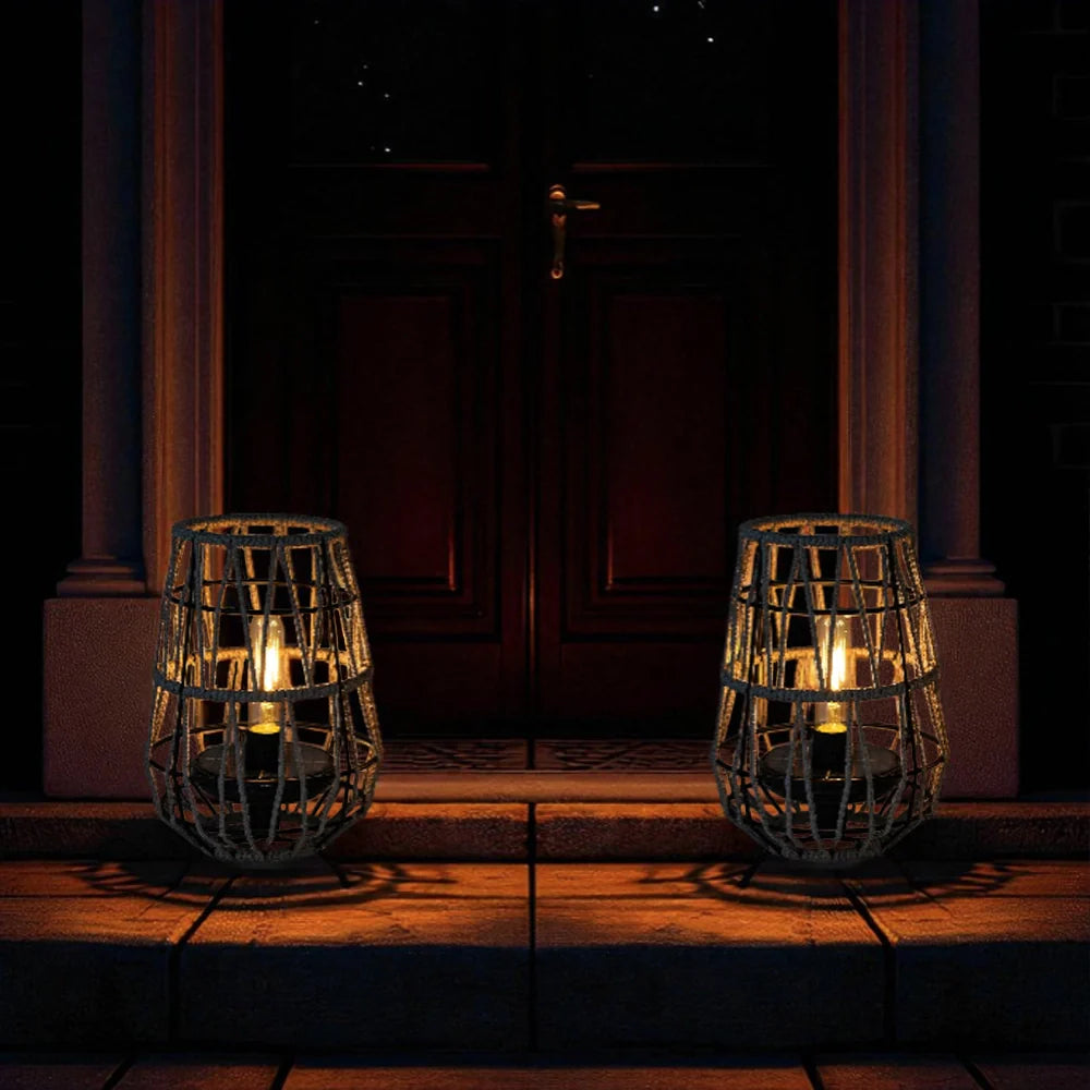 Set of 2 Solar Lantern Outdoor Hanging Solar Lights