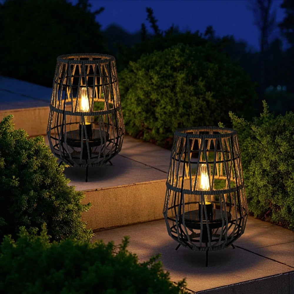 Set of 2 Solar Lantern Outdoor Hanging Solar Lights