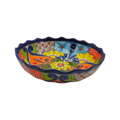 Talavera Scalloped Bowl | Colorful Hand-Painted Mexican Ceramic