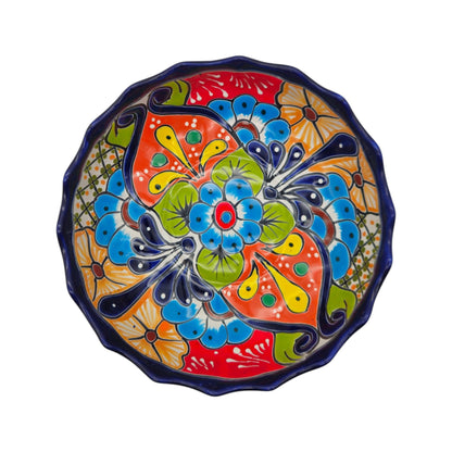 Talavera Scalloped Bowl | Colorful Hand-Painted Mexican Ceramic