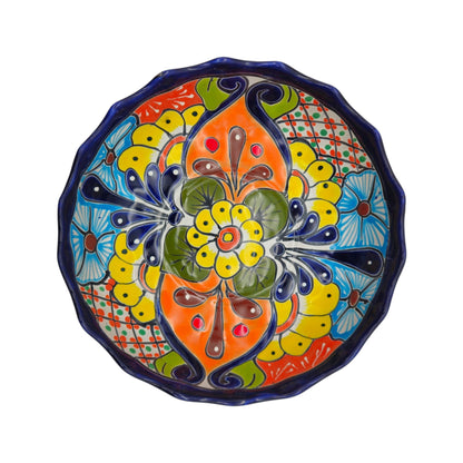 Talavera Scalloped Bowl | Colorful Hand-Painted Mexican Ceramic