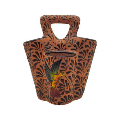 Talavera Utensil Holder | Relief Bird Design